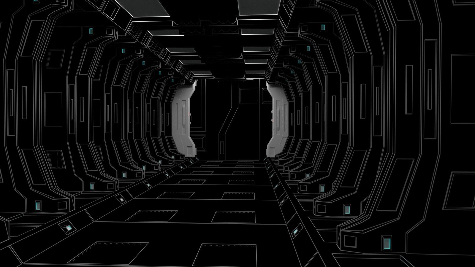 Spaceship Interior: wireframe